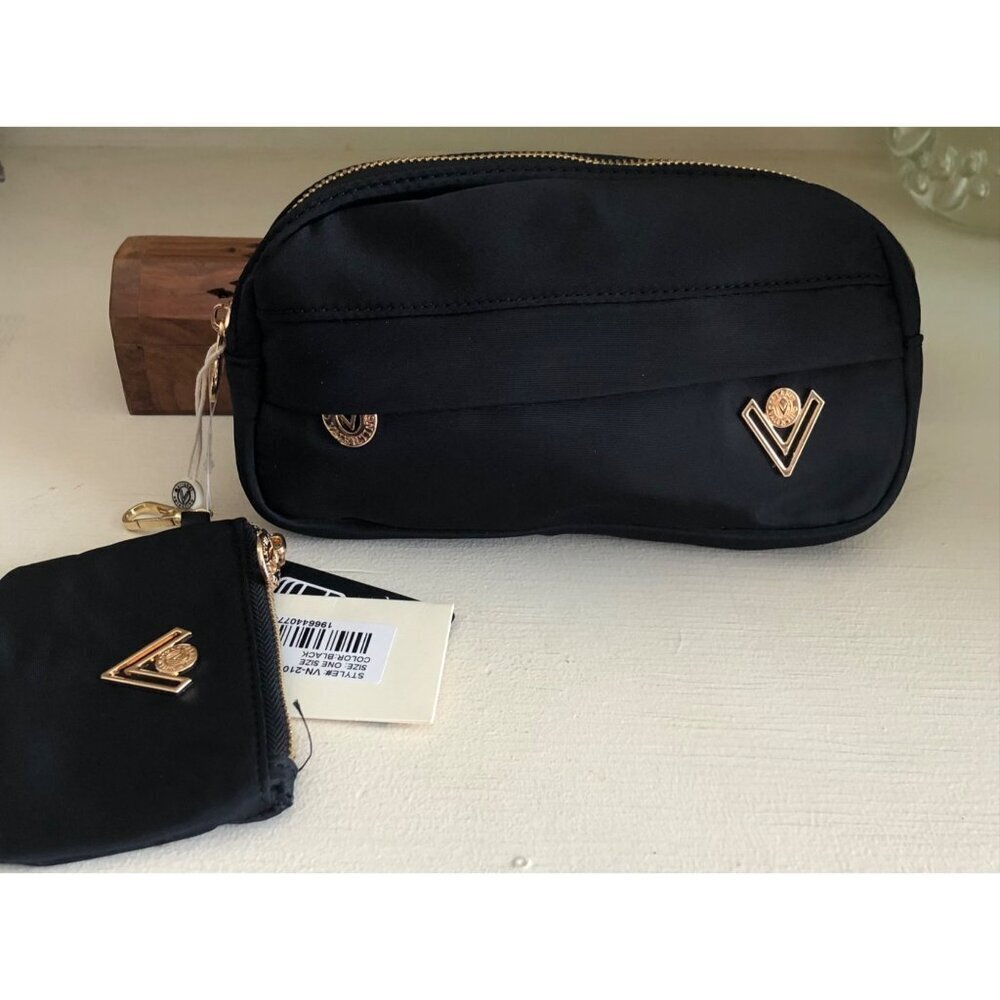 New VALENTINO Orlandi Belt Bag Fanny Pack with Wallet & 2 Zipper Pockets Black